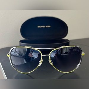 Michael Kors Lime Green Aviator Sunglasses
